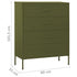 Lady Jillian -  Chest of Drawers Olive Green 80x35x101,5 cm Steel